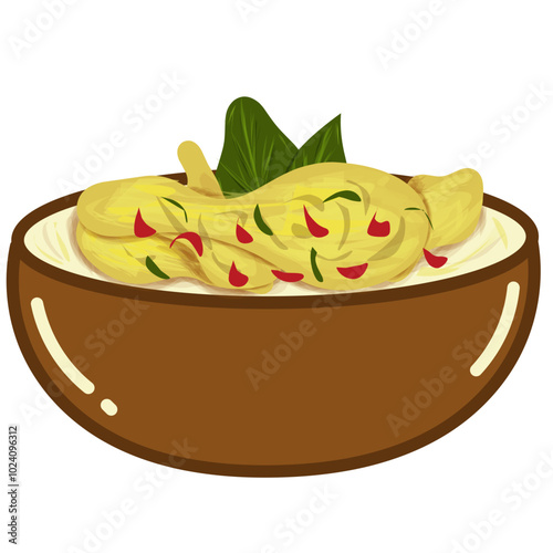 Chicken braised in coconut milk, opor ayam