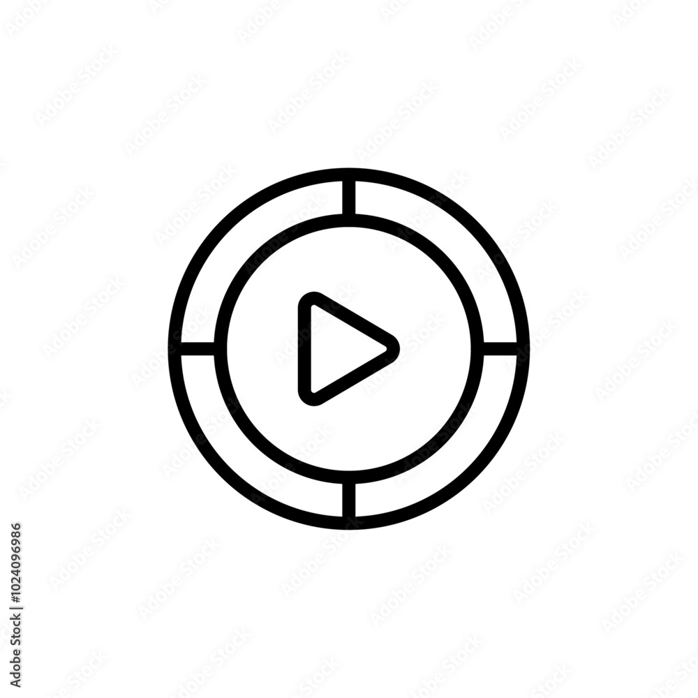 Media player icon Outline vector for web ui Media player icon Outline vector for web ui