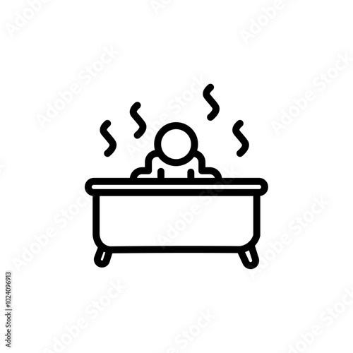 Man relaxing in jacuzzi icon Outline vector for web ui