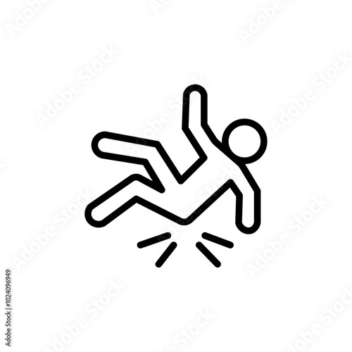 Man tripping icon Outline vector for web ui