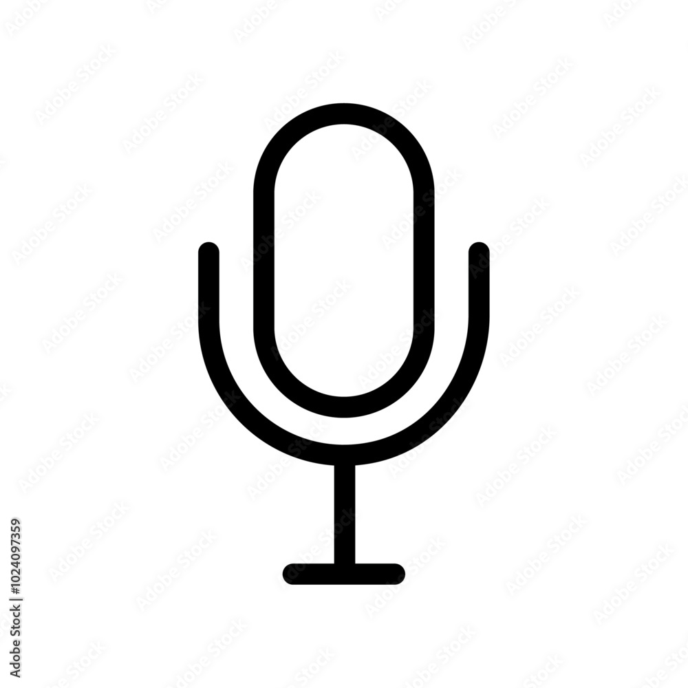 Mic button icon Outline vector for web ui Mic button icon Outline vector for web ui
