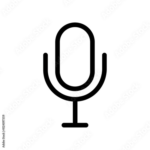 Mic button icon Outline vector for web ui photo