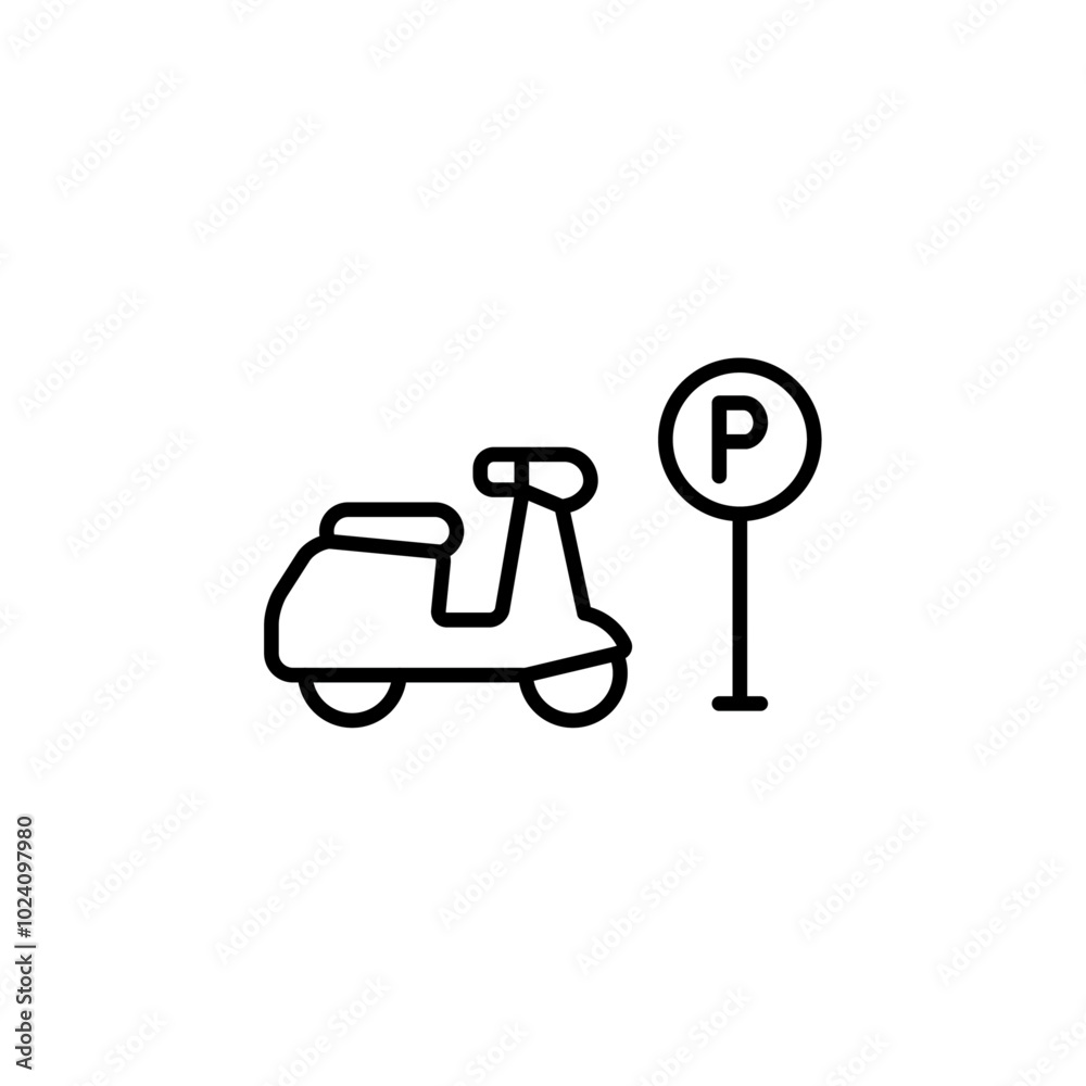 motorbike parking icon Outline vector for web ui motorbike parking icon Outline vector for web ui