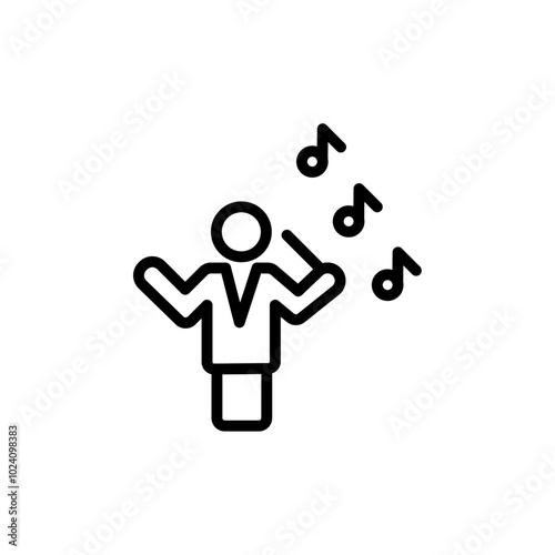 Music conductor icon Outline vector for web ui