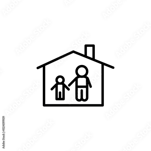 Orphanage house icon Outline vector for web ui
