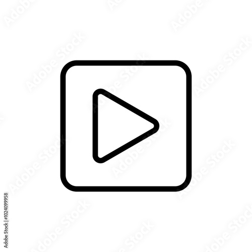 Play button icon Outline vector for web ui