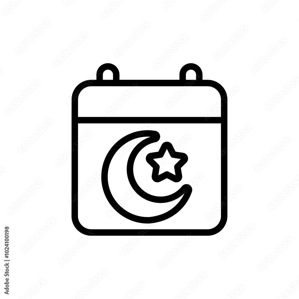 Ramadan Calendar Icon Outline vector for web ui Ramadan Calendar Icon Outline vector for web ui