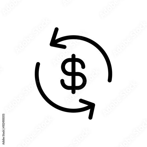 refund money icon Outline vector for web ui