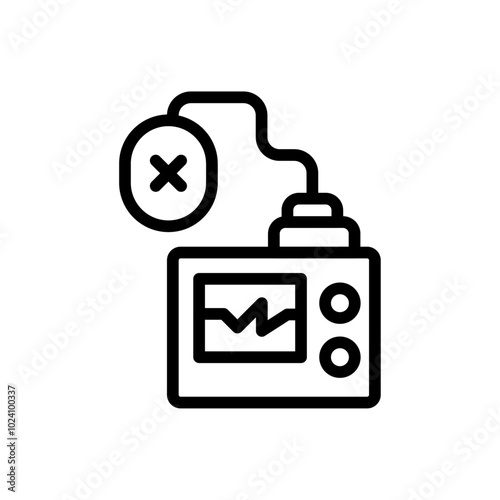 Rescue defibrillator icon Outline vector for web ui