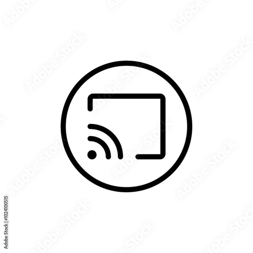 Screen cast icon Outline vector for web ui