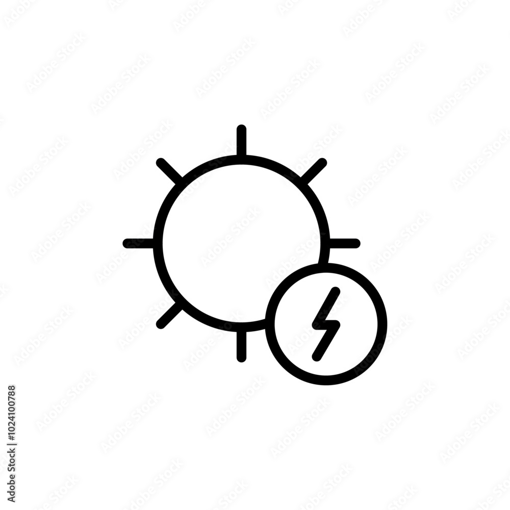 Solar energy icon Outline vector for web ui Solar energy icon Outline vector for web ui