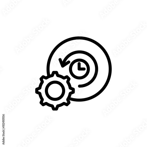 Time management icon Outline vector for web ui