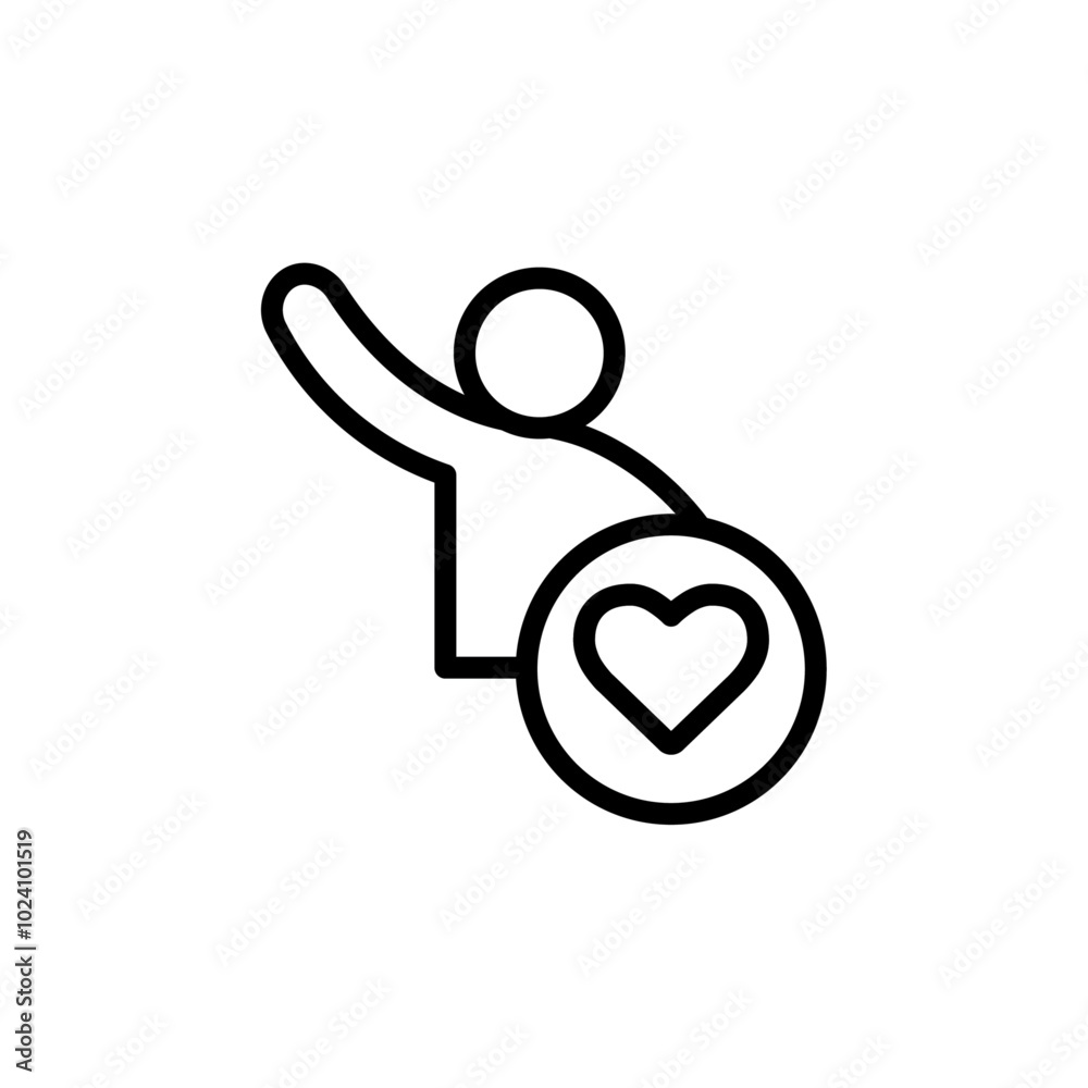 Fototapeta premium Volunteer icon Outline vector for web ui