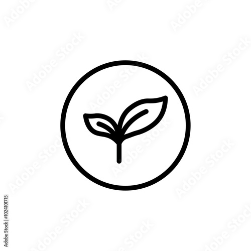 Young sprout icon Outline vector for web ui