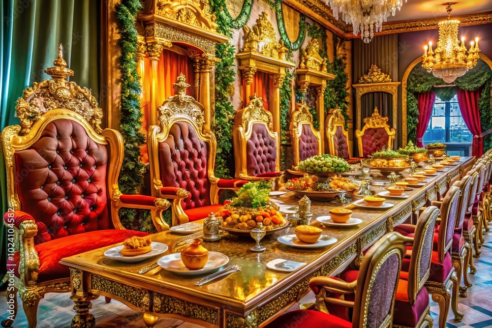 Exquisite Royal Thrones with Intricate Carvings and Luxurious Upholstery for Majestic Interiors
