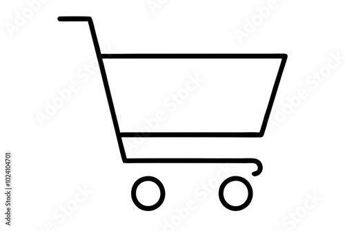 Design a flat cart icon for shopping | vector silhouette illustration on white background