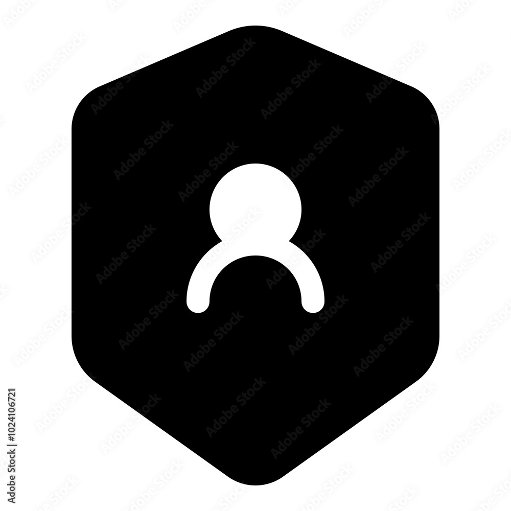 Shield with user icon for privacy and protection Shield with user icon for privacy and protection