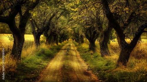 Pathway Through a Golden Forest