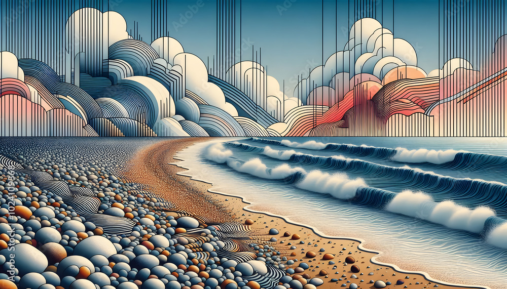 Fototapeta premium The new face of the sea : harmony between nature and modernity