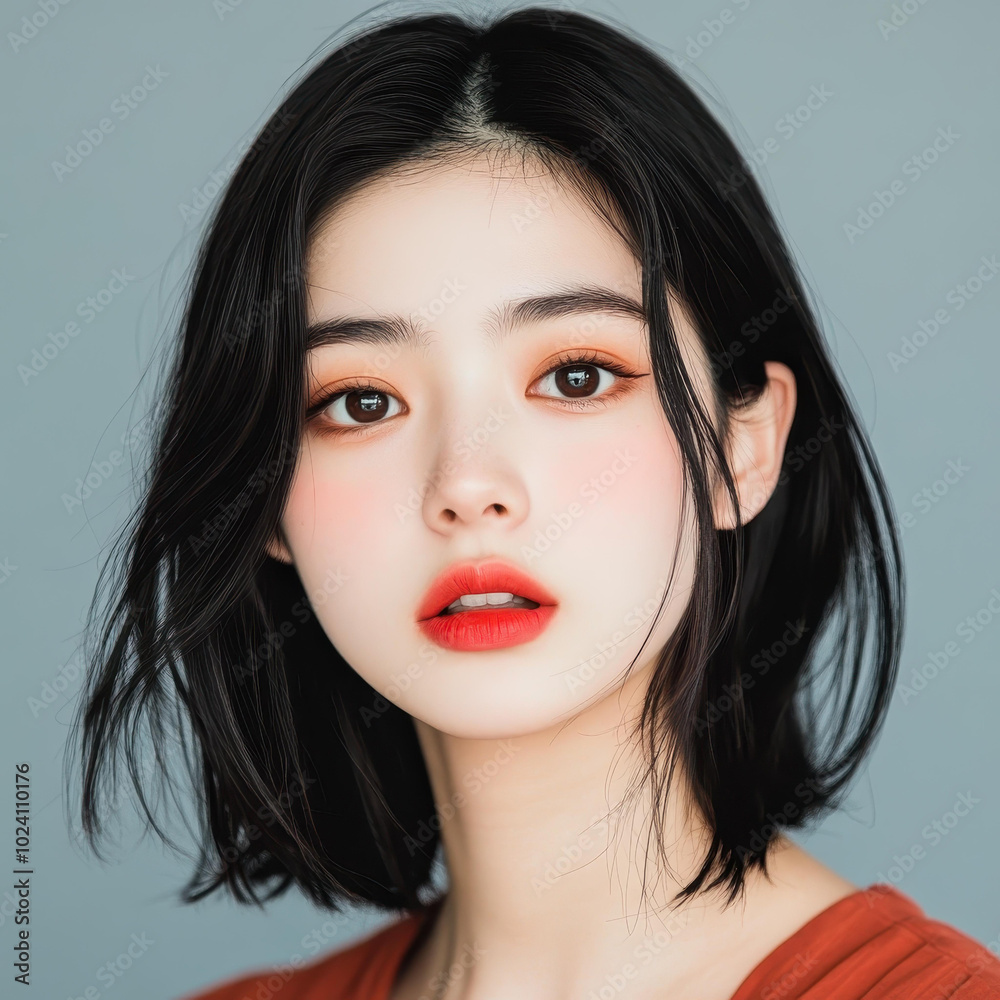 A stunning Japanese model captivating with her delicate features and an endearing button nose. A stunning Japanese model captivating with her delicate features and an endearing button nose.