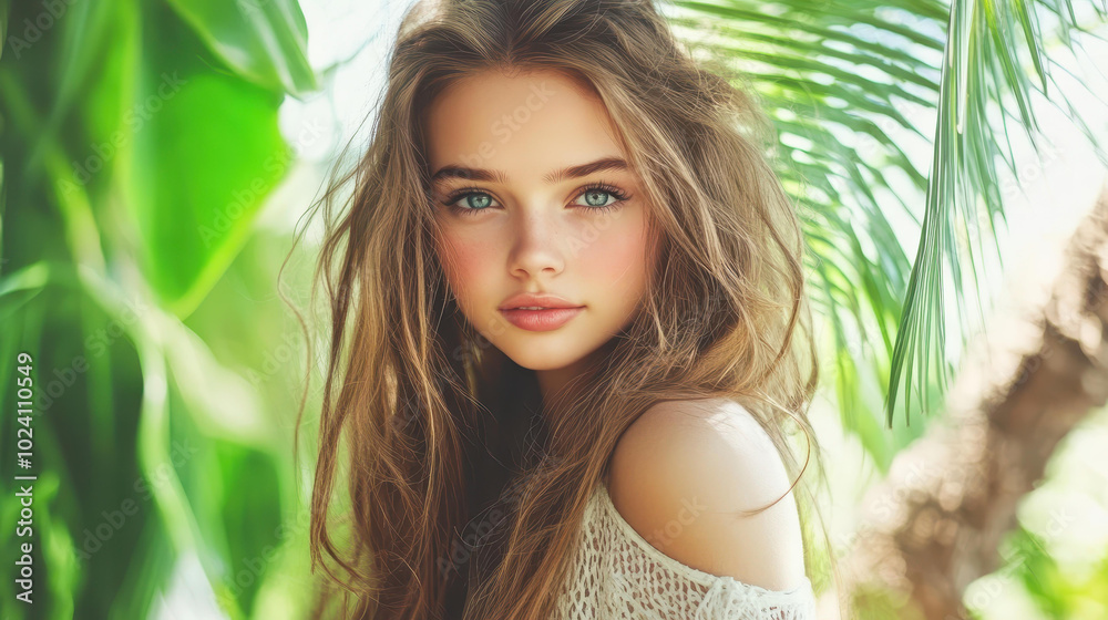 A stunning woman stands gracefully amid vibrant greenery, creating an enchanting scene that captivates the soul. A stunning woman stands gracefully amid vibrant greenery, creating an enchanting scene that captivates the soul.