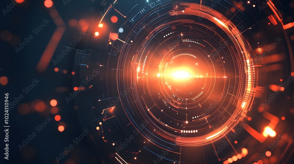 Obraz premium Abstract circle technical and futuristic shape, 3d illustration. 