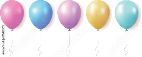 Set of realistic vector balloons