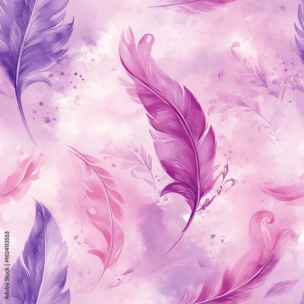 Obraz premium Generate a Mesmerizing Seamless Pattern Featuring Floral Elements for Design Use