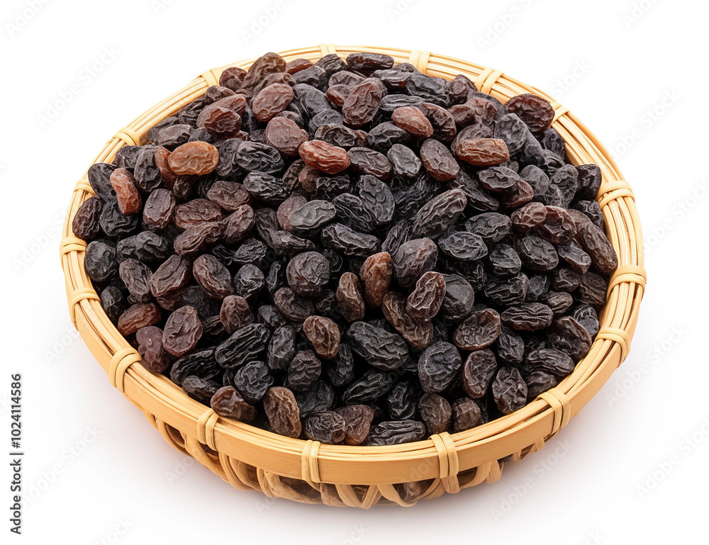 A plate of raisins close-up elements A plate of raisins close-up elements