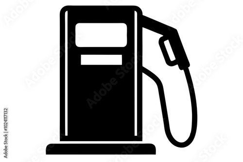 gas pump and electric station silhouette illustration