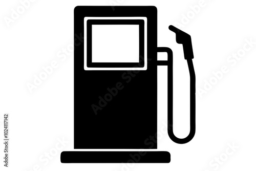 gas pump and electric station silhouette illustration