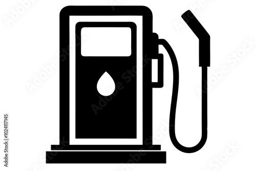 gas pump and electric station silhouette illustration