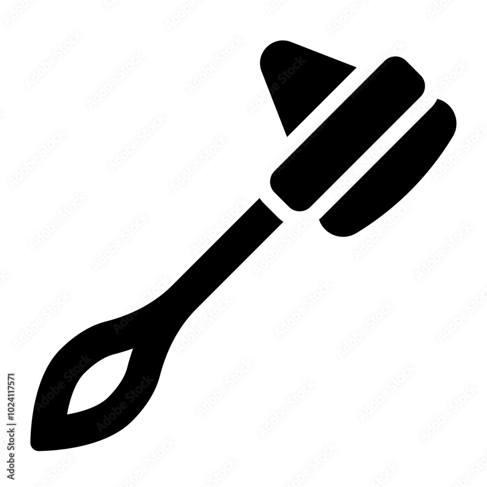Reflex hammer glyph icon representing a tool used for testing patient reflexes and nerve health Reflex hammer glyph icon representing a tool used for testing patient reflexes and nerve health