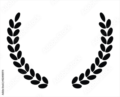 Circular laurel floral vector for award winner celebration