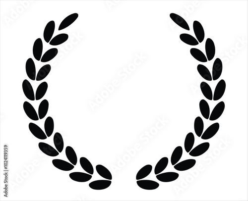 Circular laurel floral vector for award winner celebration