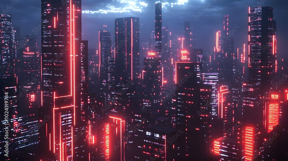 Fototapeta premium Black futuristic city. 3d rendering. 