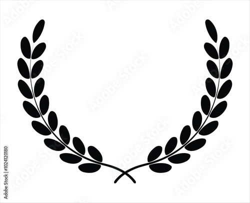 Circular laurel floral vector for award winner celebration