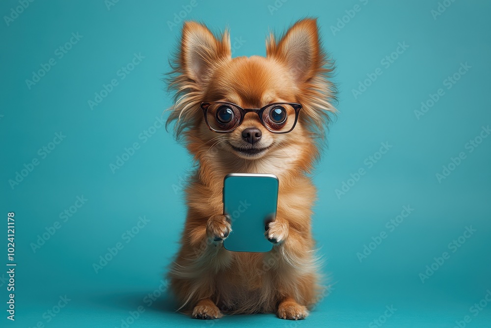 Happy and fluffy Chihuahua with a surprised expression captured in a lively portrait Happy and fluffy Chihuahua with a surprised expression captured in a lively portrait