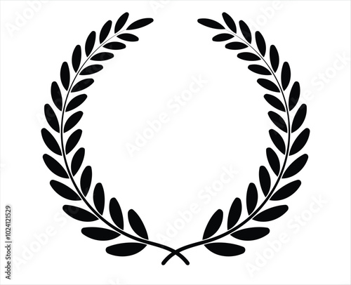 Circular laurel floral vector for award winner celebration