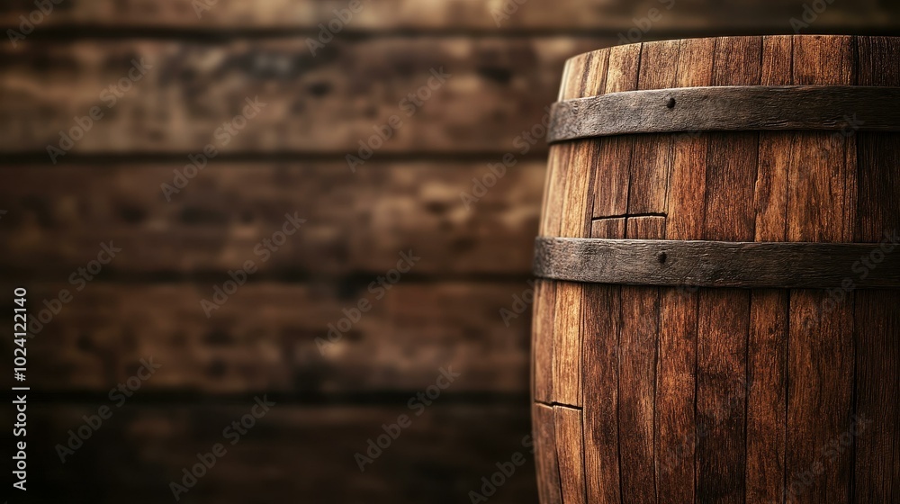 Explore the beauty of an aged wooden barrel, rich in texture, nestled in a quaint wine cellar with a soft, blurred backdrop. Explore the beauty of an aged wooden barrel, rich in texture, nestled in a quaint wine cellar with a soft, blurred backdrop.
