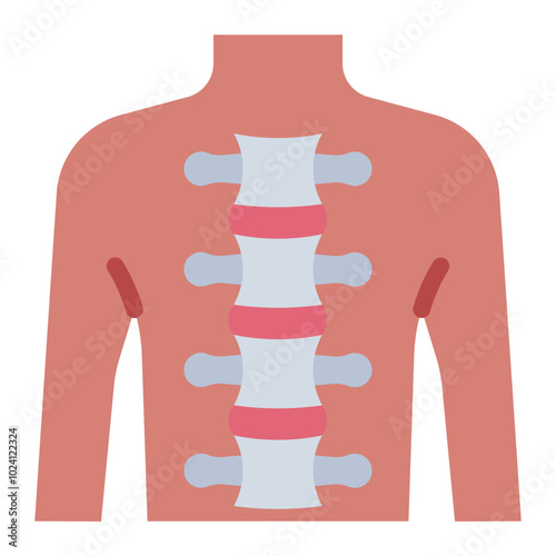 Spine flat icon representing backbone structure and orthopedic health care