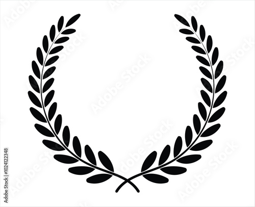Circular laurel floral vector for award winner celebration