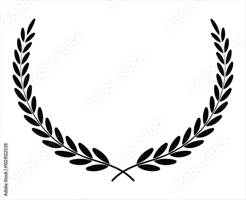 Circular laurel floral vector for award winner celebration