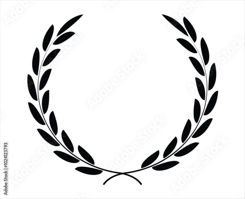Circular laurel floral vector for award winner celebration