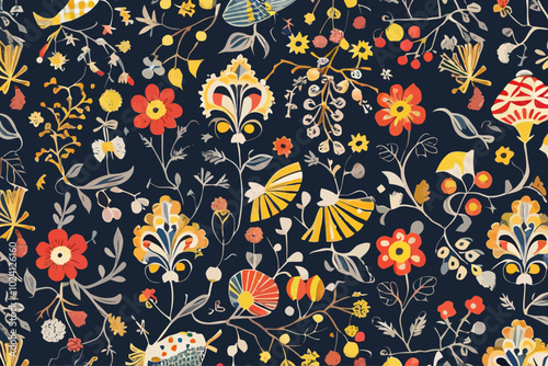 illustration background on swedish culture pattern