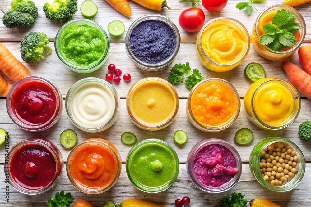 Logos Collection of Popular Organic Baby Food Brands Featuring Tiny Organics, Serenity Kids, Raised Real, and More