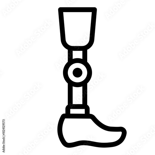 Bionic leg outline icon representing artificial limb support and orthopedic healthcare