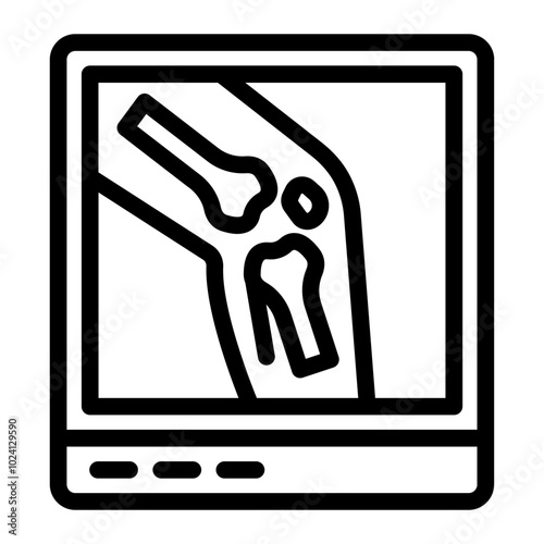 X-ray outline icon representing bone imaging for diagnostics and health analysis