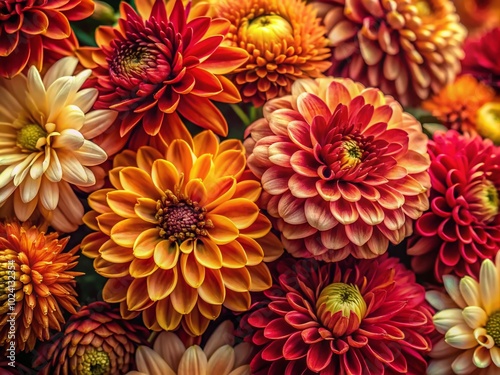 Modern Floral Background in Warm Vintage Autumn Colors for Elegant Designs and Creative Projects