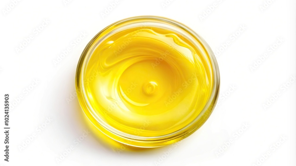 Liquid yellow gel or serum on white isolated background High Angle Liquid yellow gel or serum on white isolated background High Angle